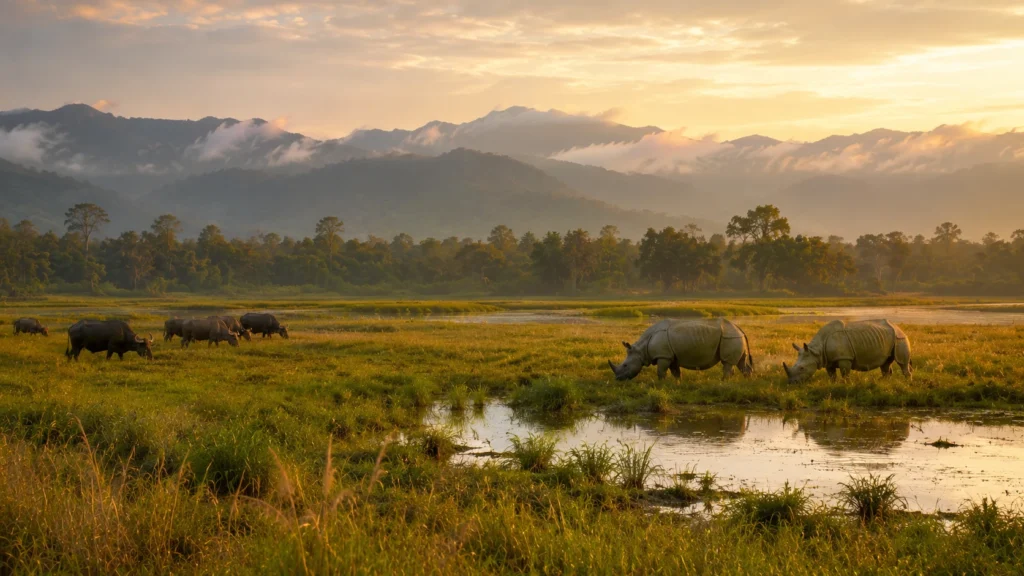 Wildlife of Assam featuring its prominent fauna flora and prominent ecosystems.